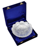 Floral Elegant Silver Plated Bowl in Velvet Box