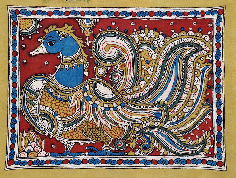 Kalamkari Painting 'Oriental Peacock'