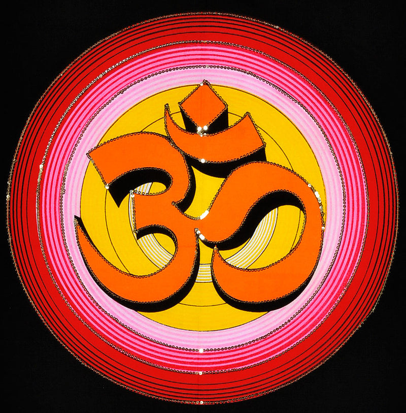 Hindu Holy Aum Tapestry with Gayatri Mantra
