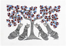 Big Cats Under the Tree - Gond Painting