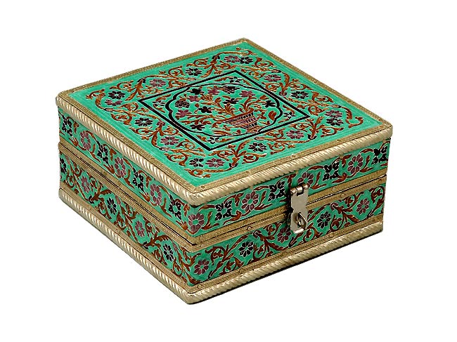 Enchanting Emerald - Meenakari Jewelry Box