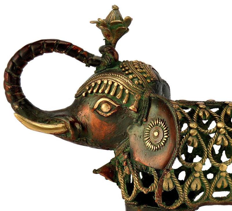 'Obedient Elephant' Tribal Art Figurine 16"