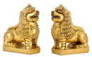 Brass Temple Lion Pair