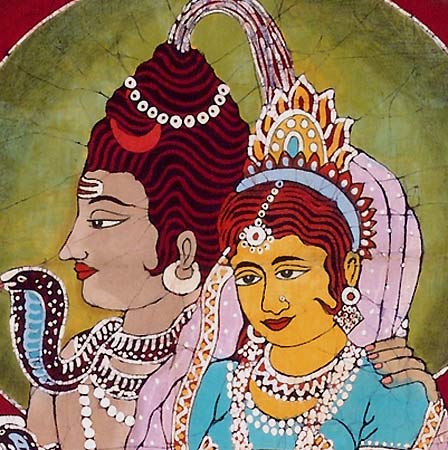 Divine Couple Gauri Shiva with Nandi