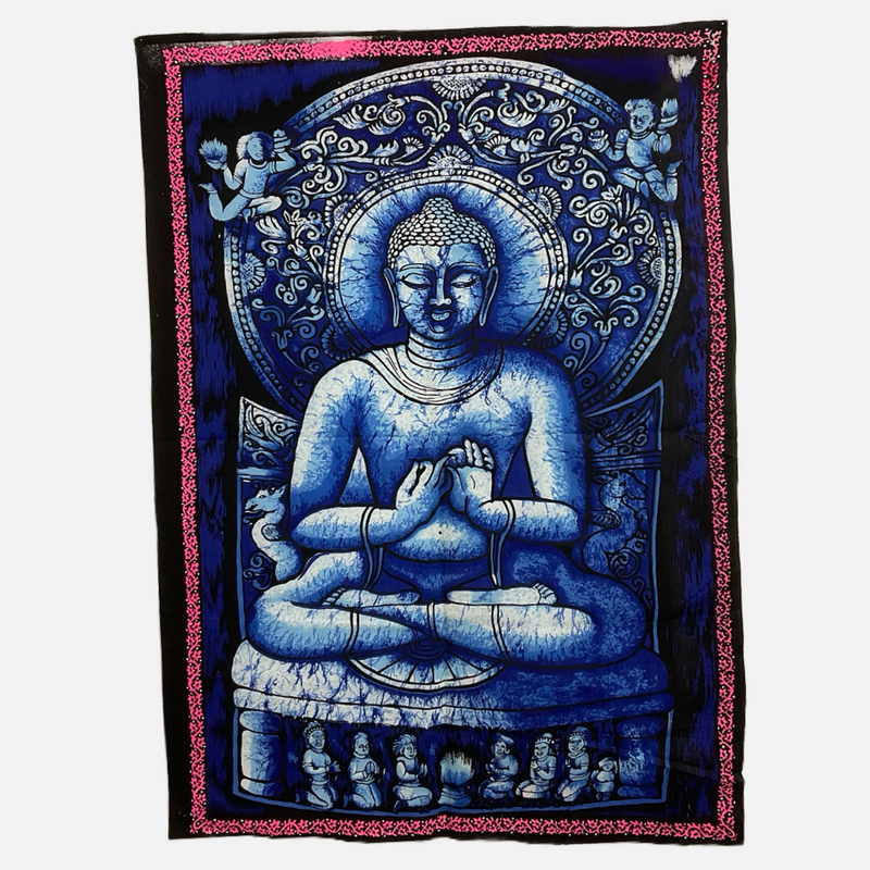 Buddha Batik Painting Cotton Tapestry (30" x 22")