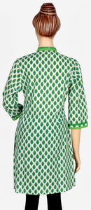 Green Block Print Kurti