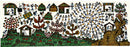 'Village Activities' Handmade Paper Painting