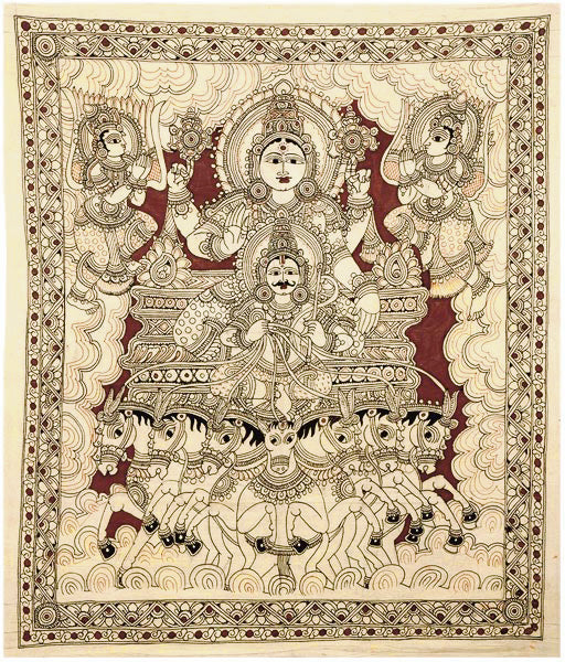 "Sun God" Surya Narayan - Kalamkari Painting
