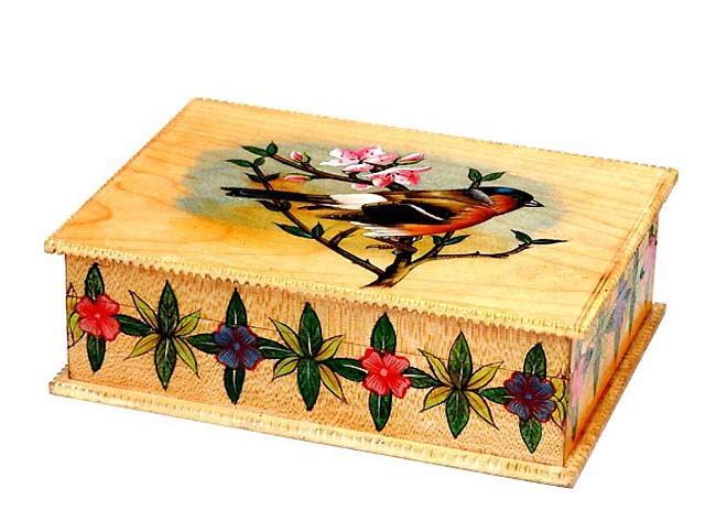 Chirping Sparrow - Painted Wooden Box