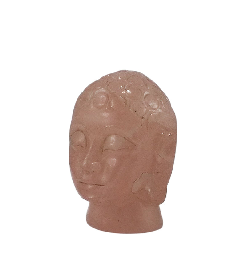 Lord Buddha Rose Quartz Gemstone Carving 2.25"