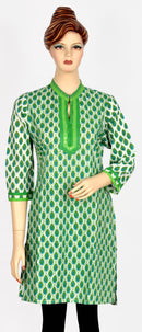 Green Block Print Kurti