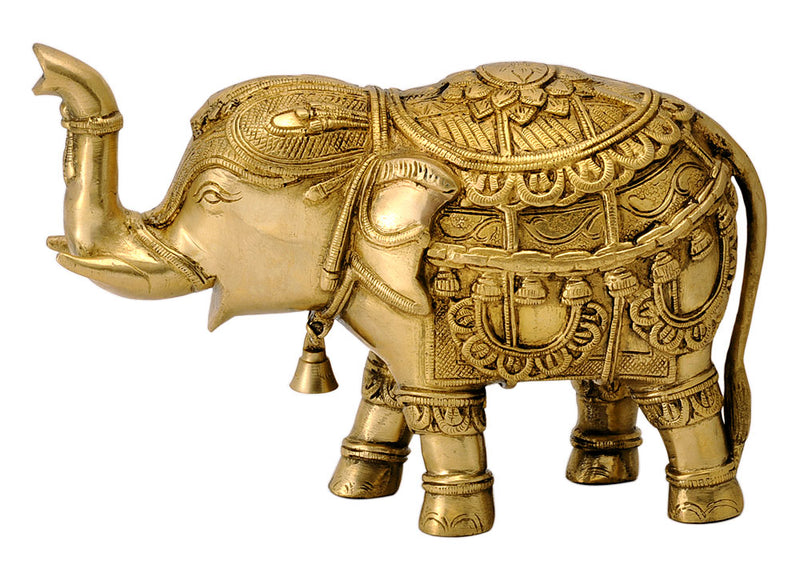 Decorative Brass Elephant with Upraised Trunk
