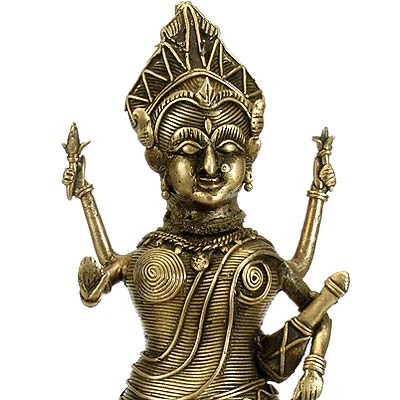 Tribal Brass Sculpture 'Devi Lakshmi'