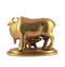 Motherly Cow Feeding Her Baby Calf - Brass Statue 3"