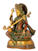 Goddess Saraswati Mata - Brass Statue