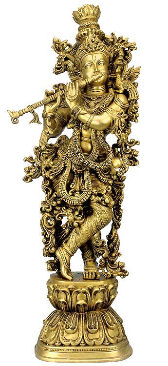 Lord Krishna as Venugopal - Brass Sculpture
