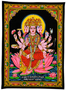 Veda Mata Gayatri - Sequin Decorated Cloth Print