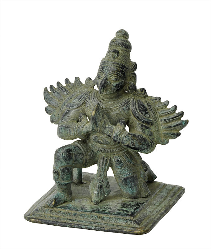 High Finish Garuda Dev Antiquated Brass Figure
