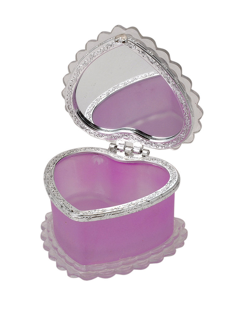 Heart Shape Jewelry Box with Purple Flower