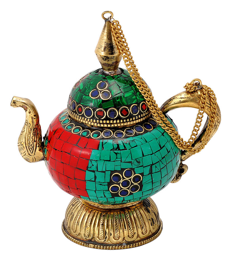 Decorative Kettle with Colored Mosaic Work