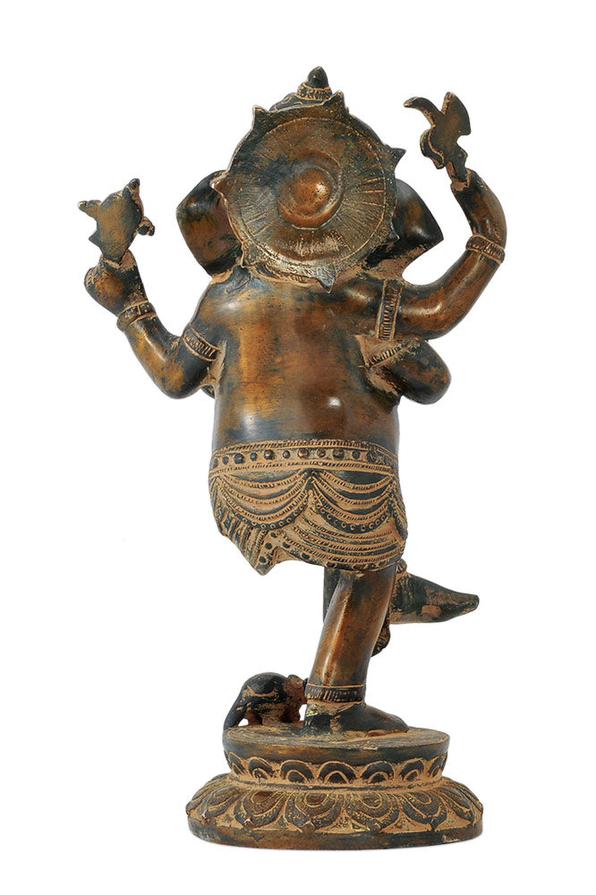 Unique Dancing Lord Vinayaka Antiquated Figurine