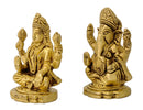 Miniature Pair of Brass Ganesha & Laxmi Figurine