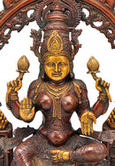 Goddess Aishwarya Laxmi Brass Figure 18"