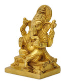God Ganpati Ji Golden Finish Brass Statue