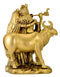 Radha Krishna with Gau - Fine Brass Statue