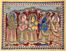 King Dashrath and His Wifes - Kalamkari Painting  42"