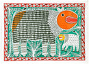 Lion and His Cub - Madhubani Painting
