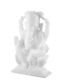 Pure White Alabaster Stone Ganpati Maharaj