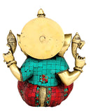 Seated Lord Ganesha Brass Statue