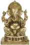 Ganesha Loves Modaks - Brass Statuette