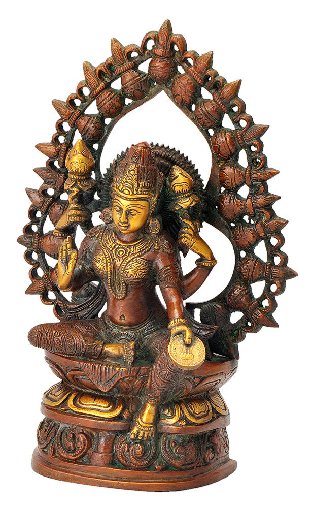 Lakshmi Ma Seated on Throne 10.50"