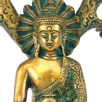 Buddha Under Bodhi Tree - Brass Statue