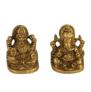 Lord Ganesha and Goddess Luxmi Small Brass Statue