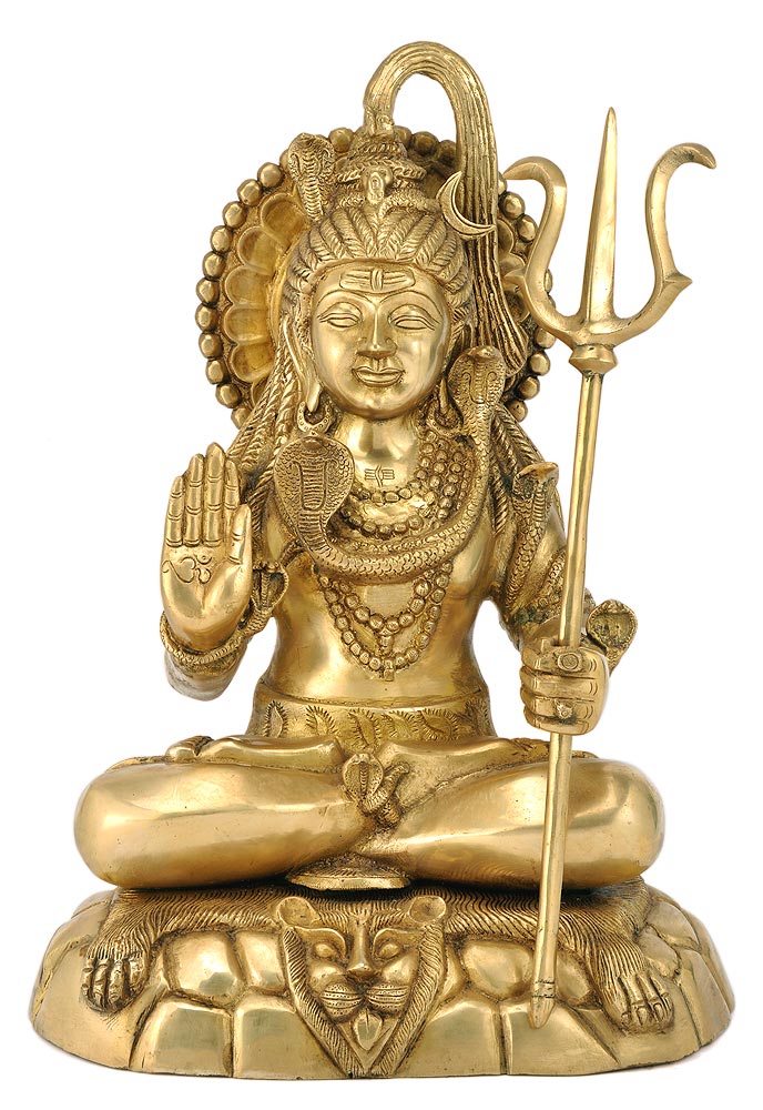 Lord Shiv Shankar - Brass Sculpture 19"