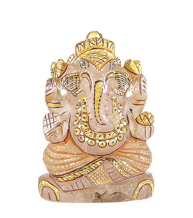 Lord Ganesha - Rose Quartz Statue