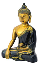 Beautiful Earth Touching Buddha Brass Sculpture 7.25"