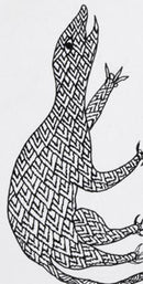 Gond Tribal Painting "Attacking Eagle"
