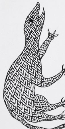 Gond Tribal Painting "Attacking Eagle"
