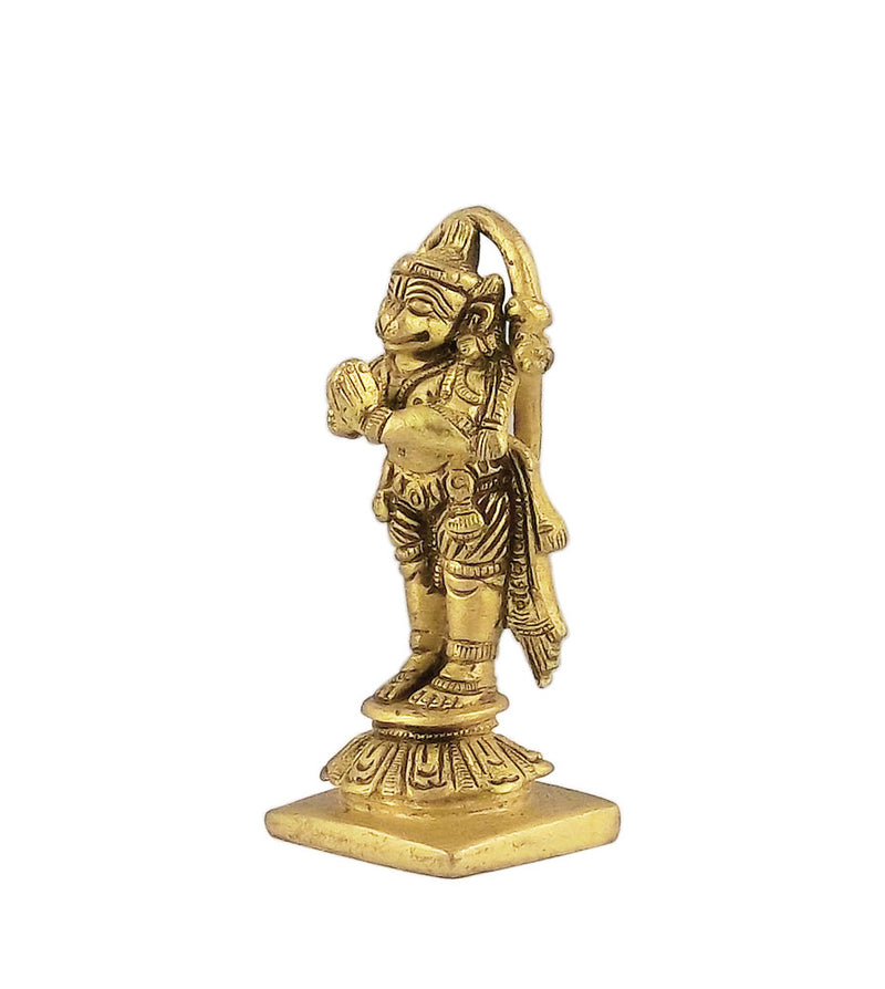 Mighty Lord Hanuman - Brass Statue 3.25"