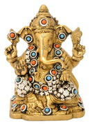 God Ganesh Seated on Chowki 5.90"