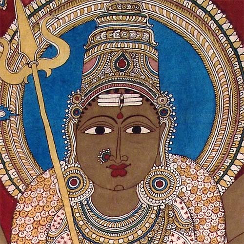 Goddess Durga - Large Kalamkari Painting 80"