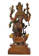'Adhnarishwar' Shiva and Shakti Combined Form - Brass Statue 18"