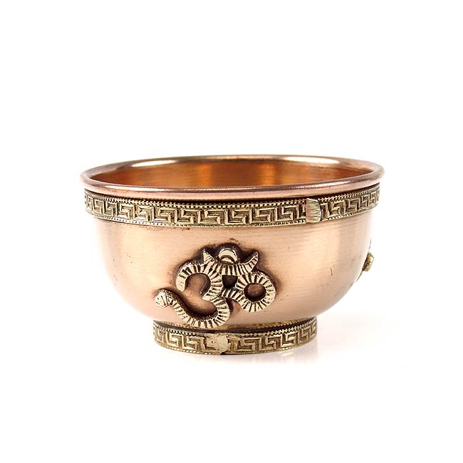Om Symbol Copper Incense Burner 3"