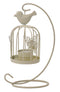 White Bird Cage Tea Light Holder