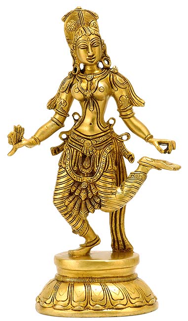 Indian Lady Dancer - Brass Statue