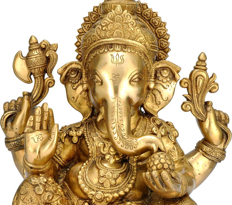 Resting Ganapati - Brass Sculpture